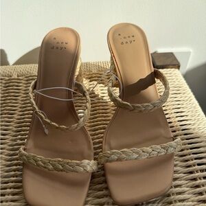 A New Day Women's Braided Tan Sandals